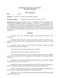 Declaration of Restrictive Covenants Hurst Place Subdivision