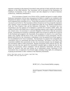 Declaration of Restrictive Covenants Hurst Place Subdivision